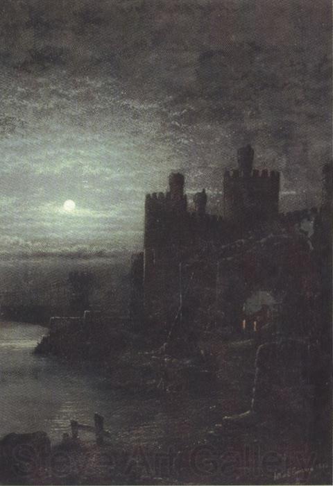 Arthur e.grimshaw Conway Castle,Moonrise (mk37) Spain oil painting art